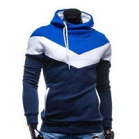 Sweat a capuche Hoodie Homme Fashion Sportwear Fitted Chevron Sport Bleu